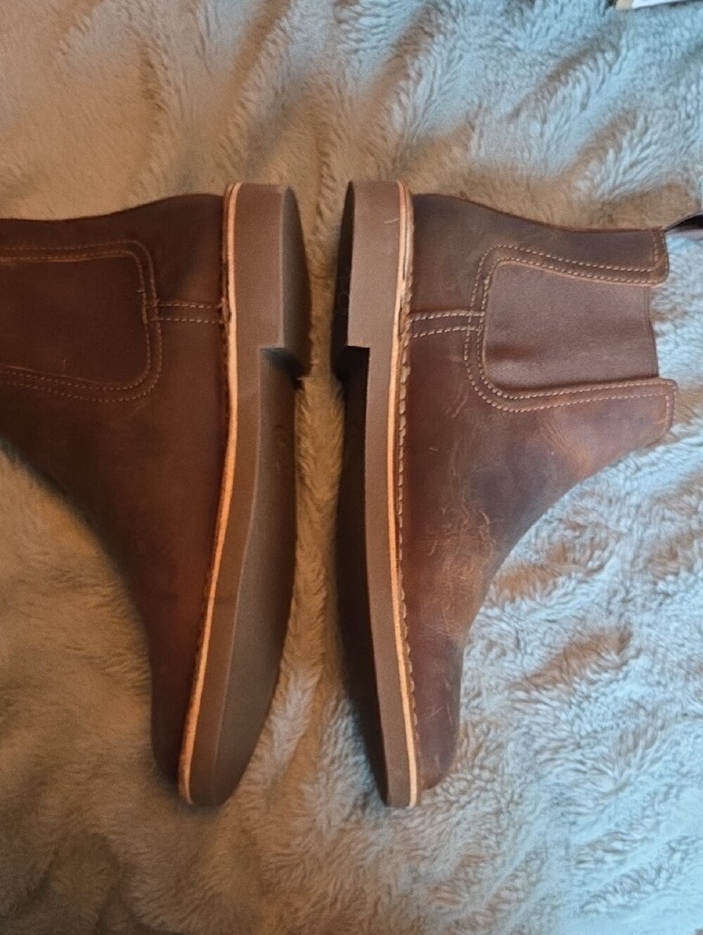 Men's Clarks Bushacre Hill Brown Leather Slip-On Chelsea Boots - Picture 2 of 6